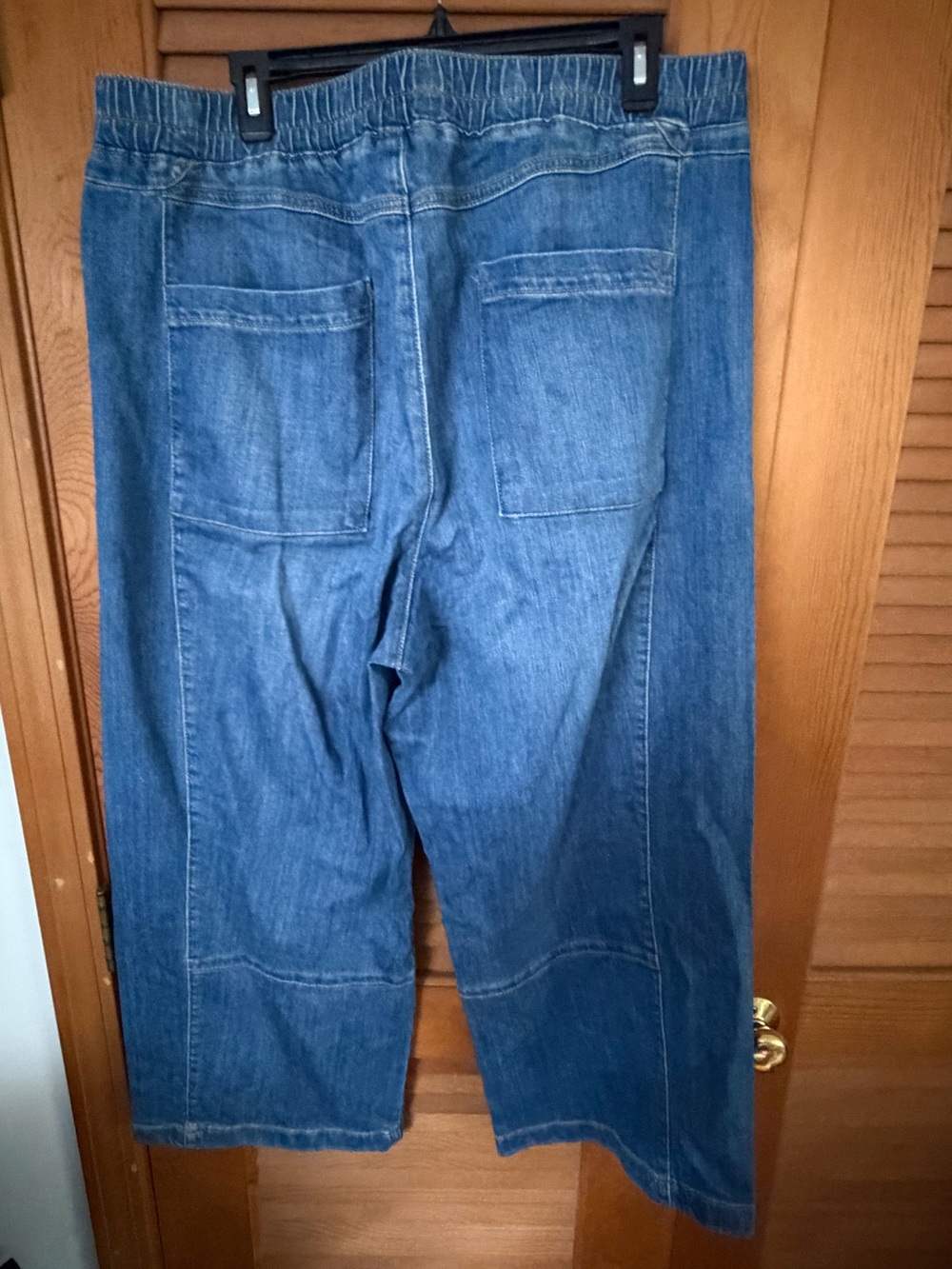 Anthropologie Pilcro The Izzie Relaxed Pull-On Barrel Jeans in blue size XL - Picture 7 of 10